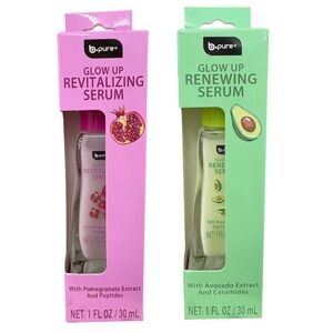 b.pure Glow Up Revitalizing & Renewing Serums - Pink & Green